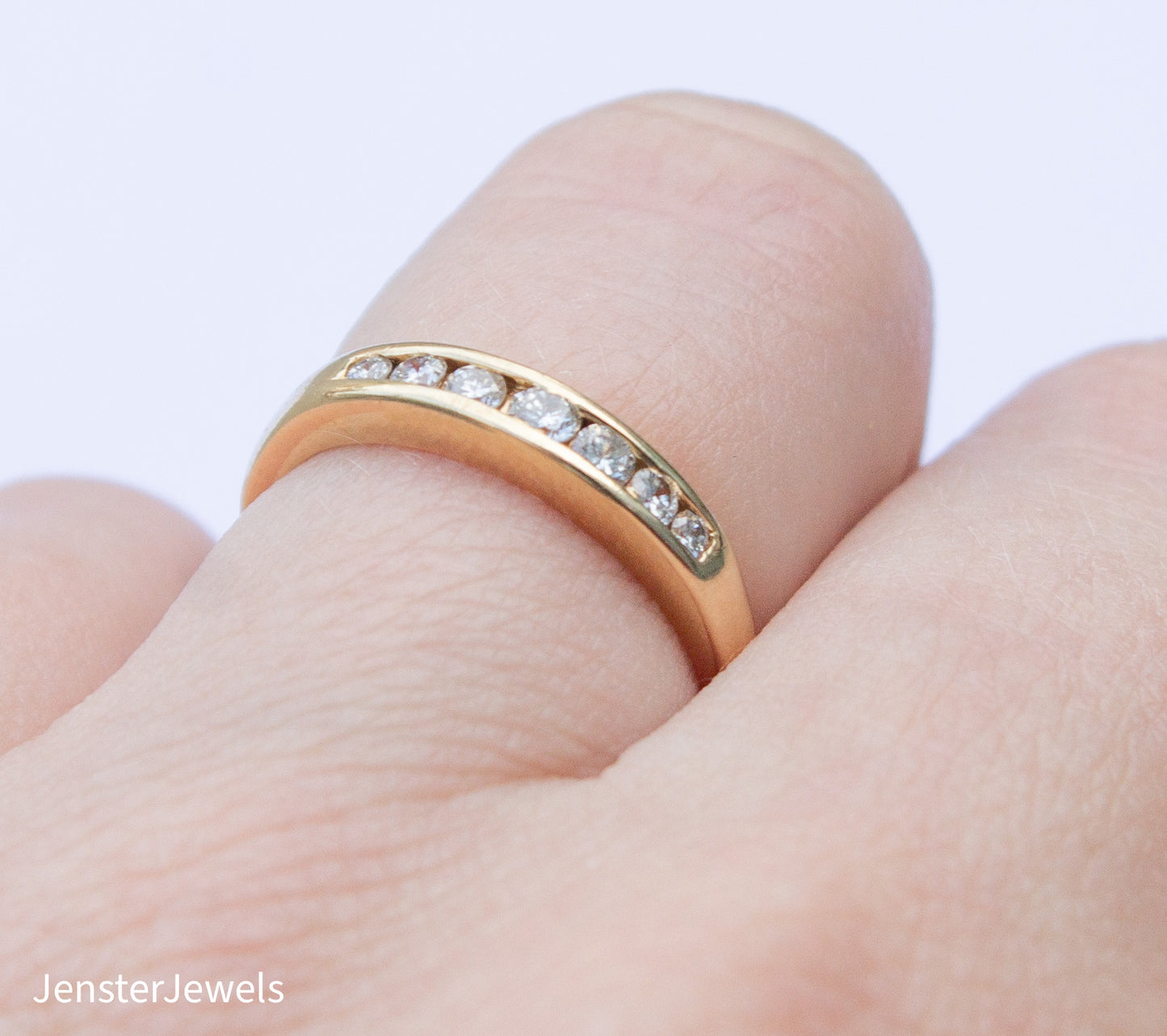 Vintage 14K Yellow Gold Natural Diamond Band Size 5 1/2 .25CTW