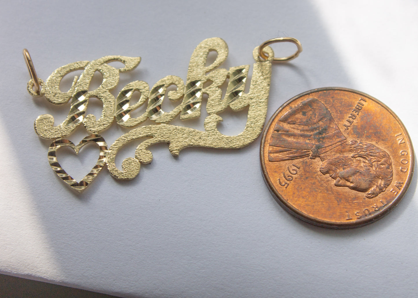 Vintage 14k Yellow Gold Dazzlers BECKY name plate