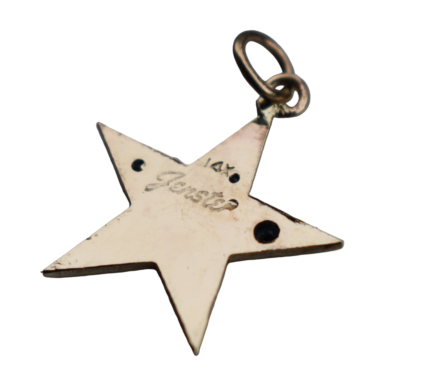 Handmade 14k Yellow Gold Lucky Star Sapphire Pendant
