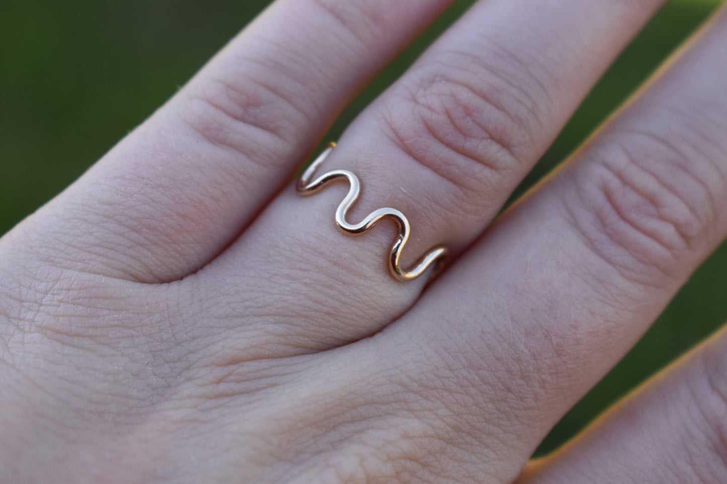 Handmade 14k Yellow Gold Wavy Ring Size 5