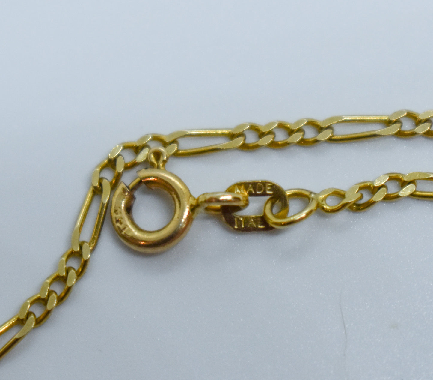 Vintage 14k Yellow Gold Figaro Chain Necklace 16 1/4"