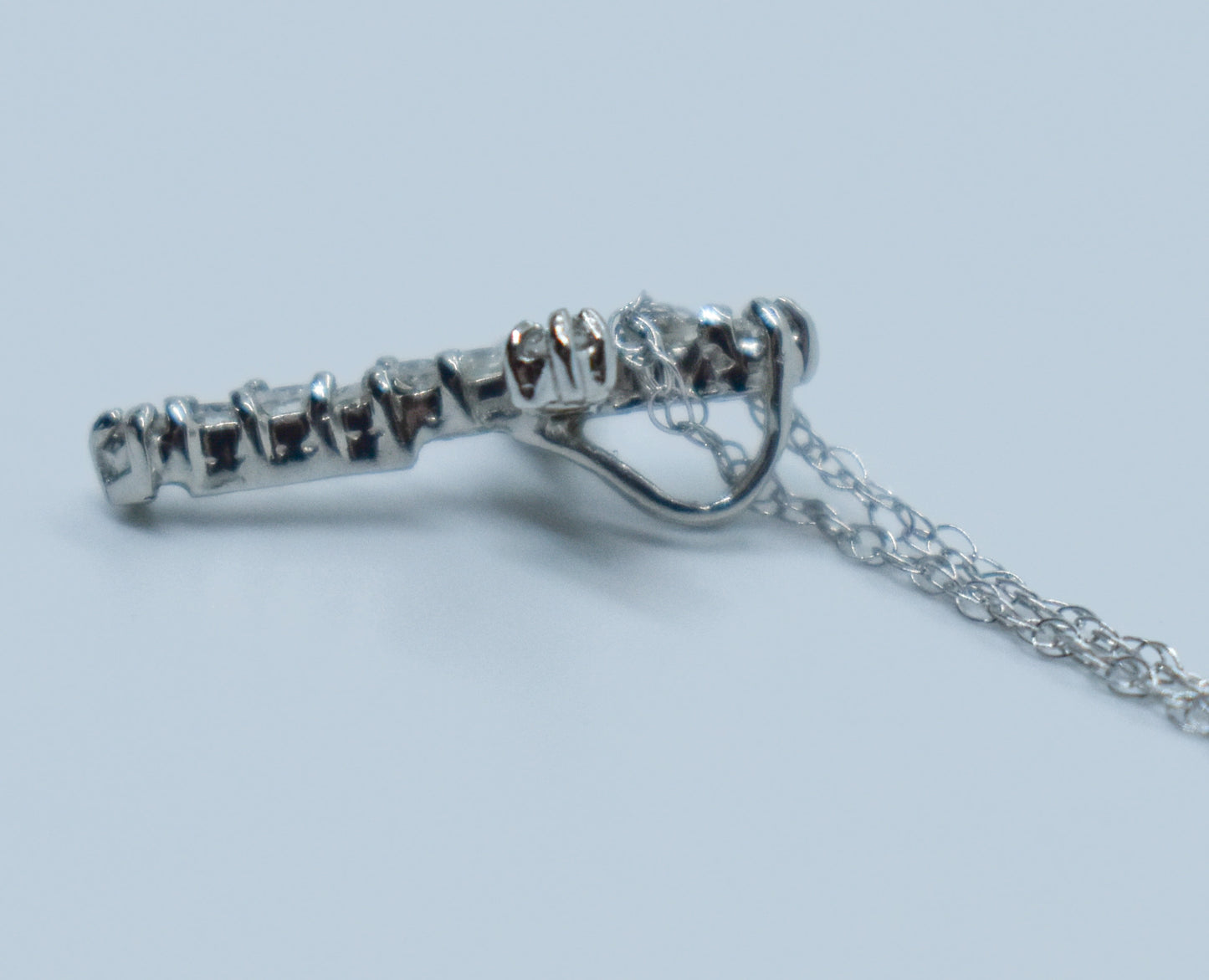 Vintage Platinum Diamond Cross Necklace .25 CTW 18"