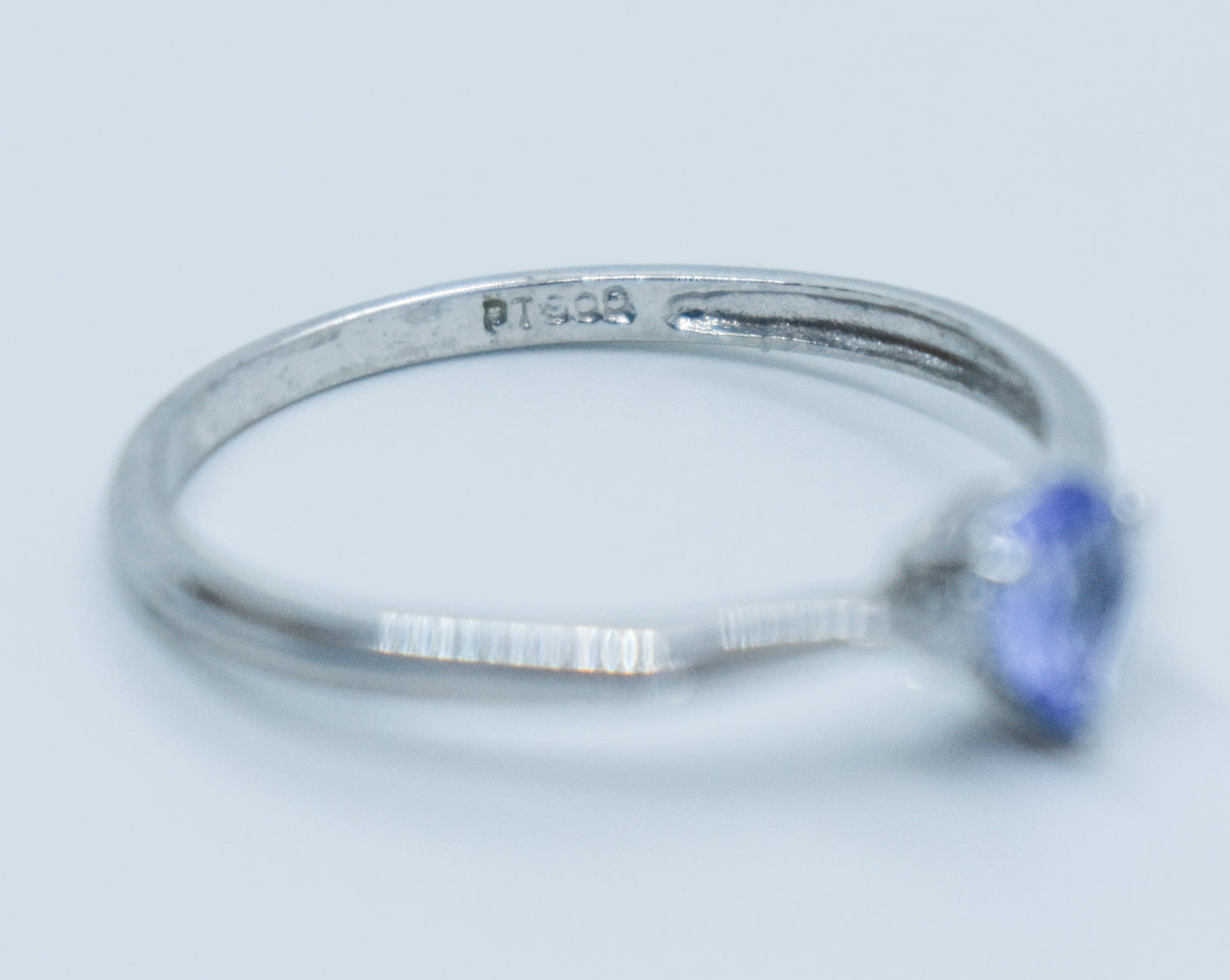 Vintage Platinum Tanzanite & Diamond Ring Size 7