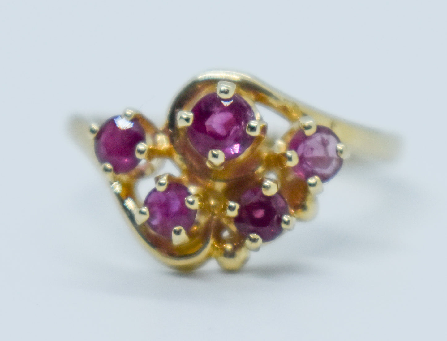 Vintage 14k Yellow Gold Ruby Ring Size 5 3/4