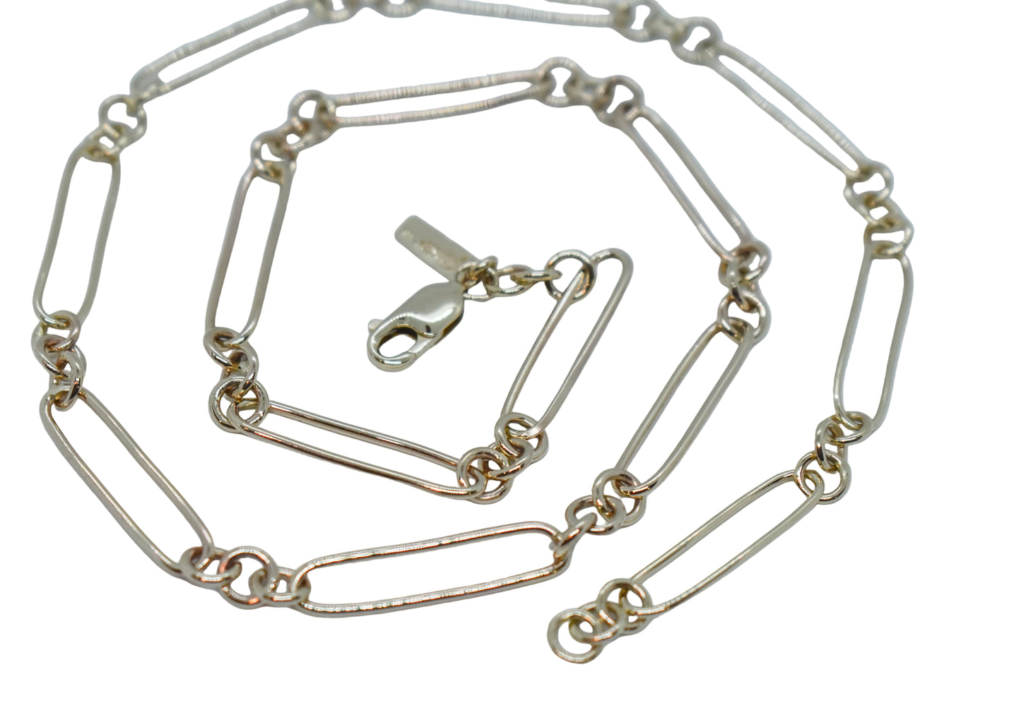 Handmade 14k Yellow Gold Trombone Chain Necklace 20"