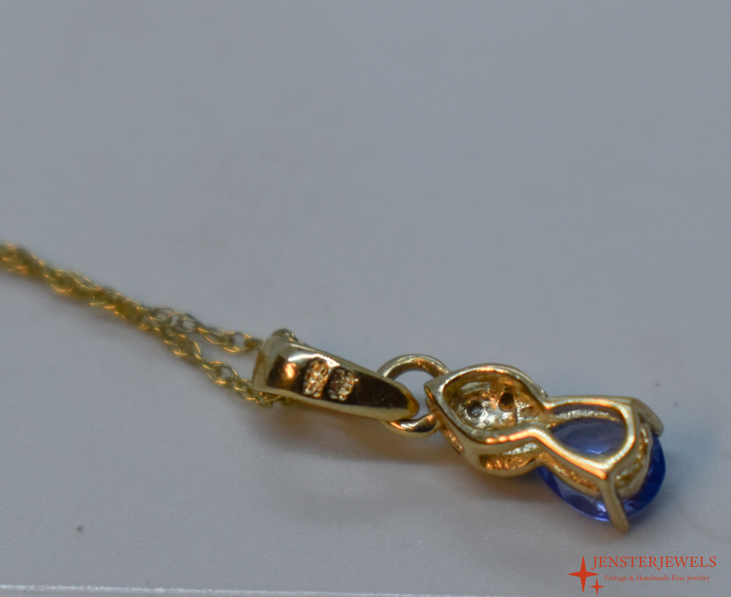 Vintage 14k Yellow Gold Tanzanite & Diamond Necklace – STS
