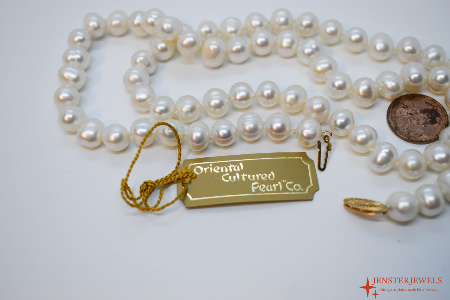 Vintage 14k Yellow Gold Cultured Pearl Necklace – Oriental Pearl Co.
