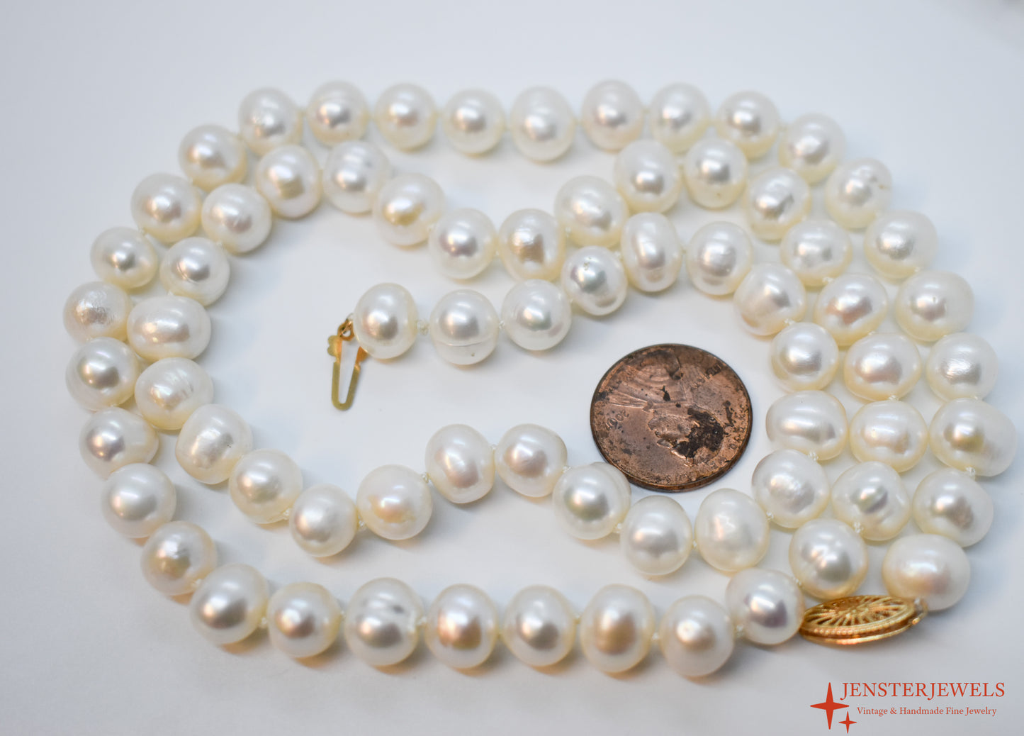 Vintage 14k Yellow Gold Cultured Pearl Necklace – Oriental Pearl Co.