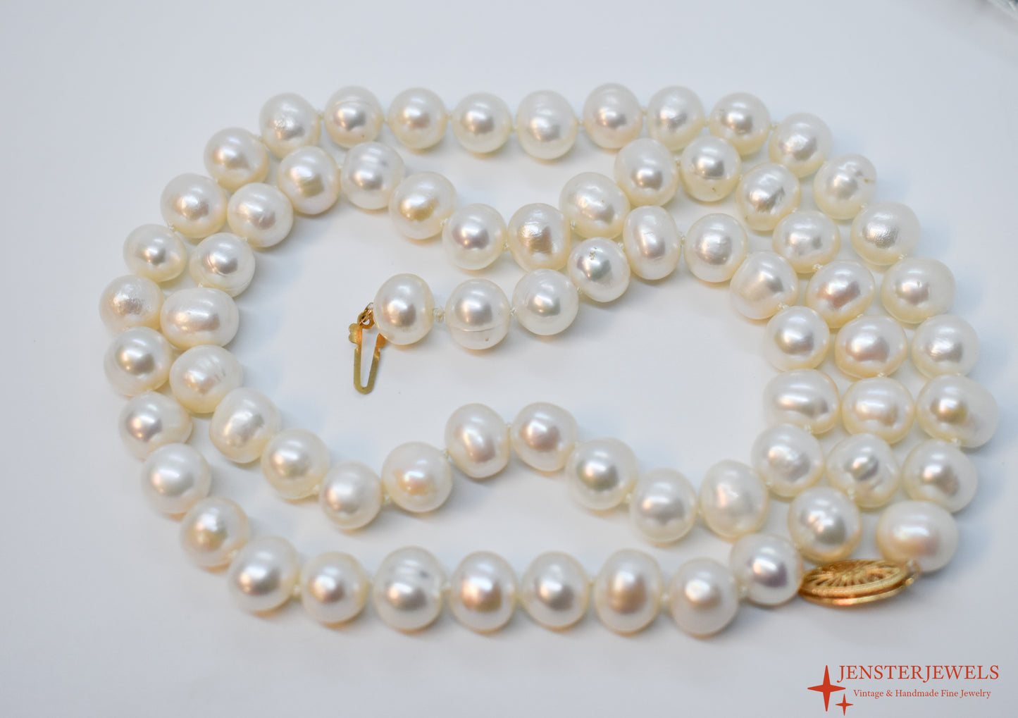 Vintage 14k Yellow Gold Cultured Pearl Necklace – Oriental Pearl Co.