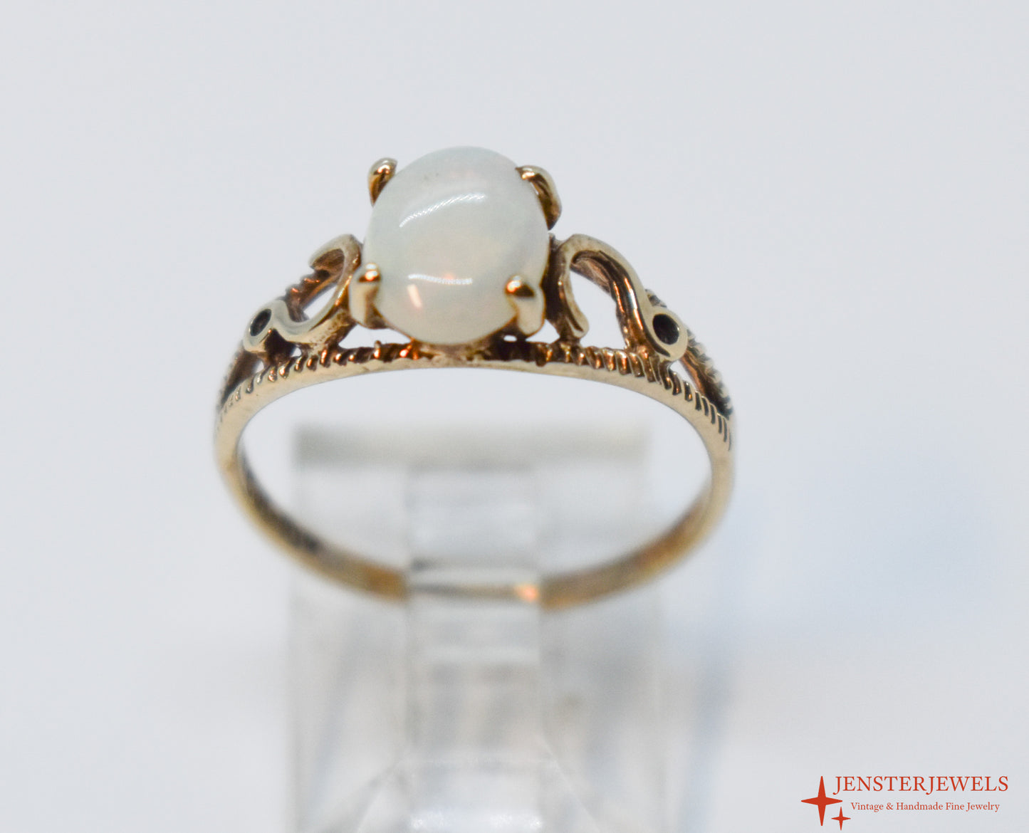 Vintage 10k Yellow Gold Natural Opal Ring Size 5 3/4