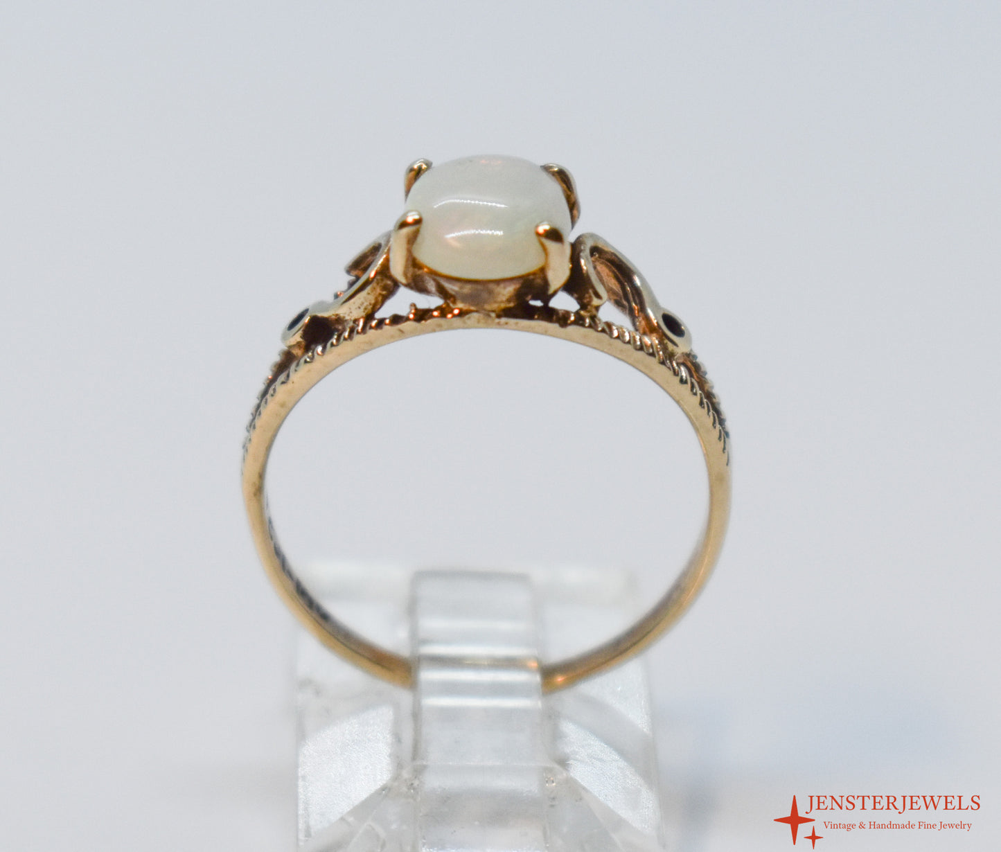 Vintage 10k Yellow Gold Natural Opal Ring Size 5 3/4