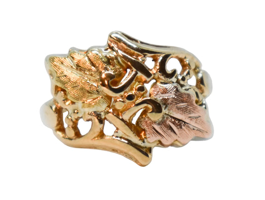Vintage 10k Yellow Gold Black Hills Gold Ring Size 5