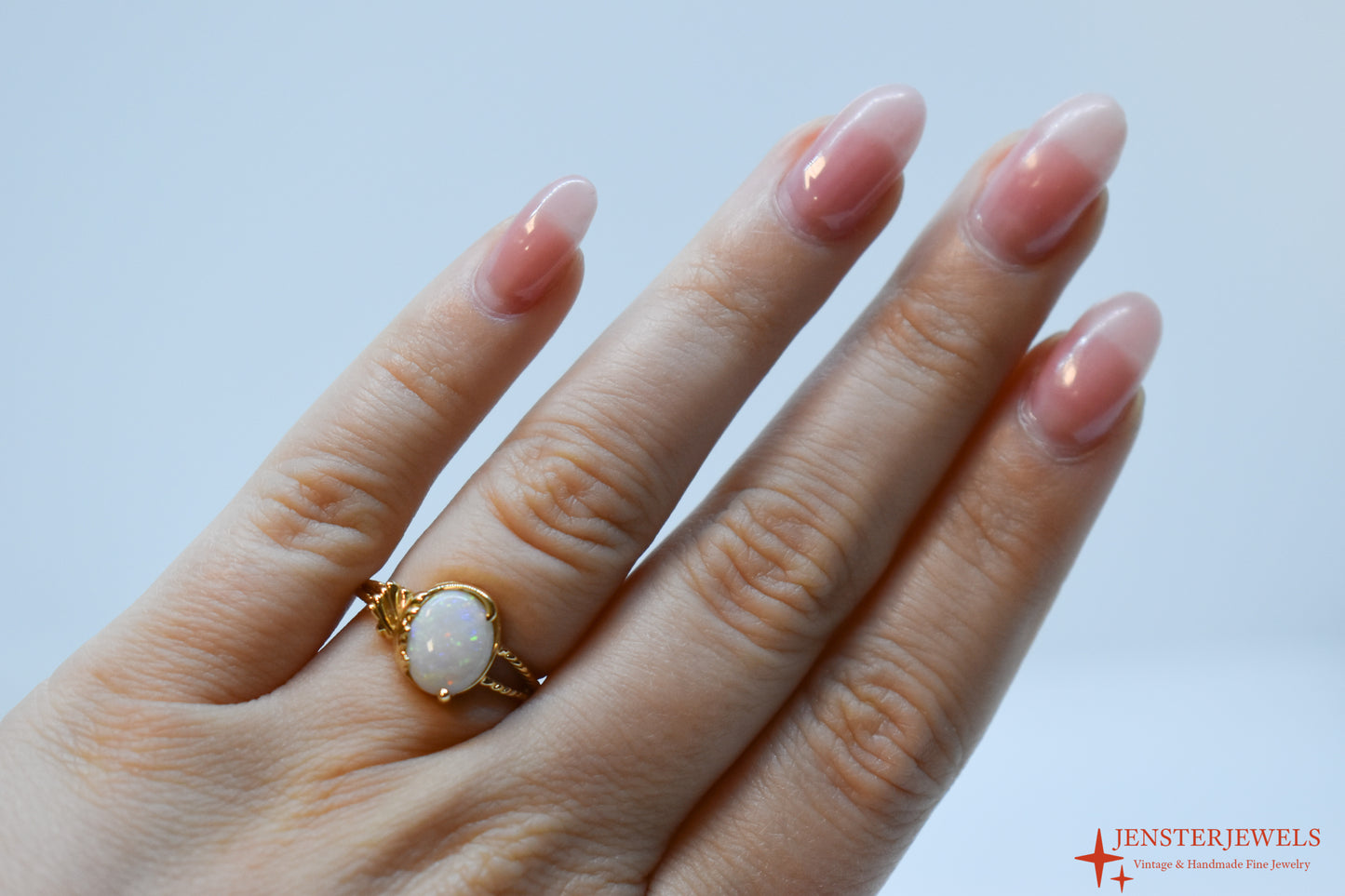 Vintage 14k Yellow Gold Opal Ring Size 6 1/2