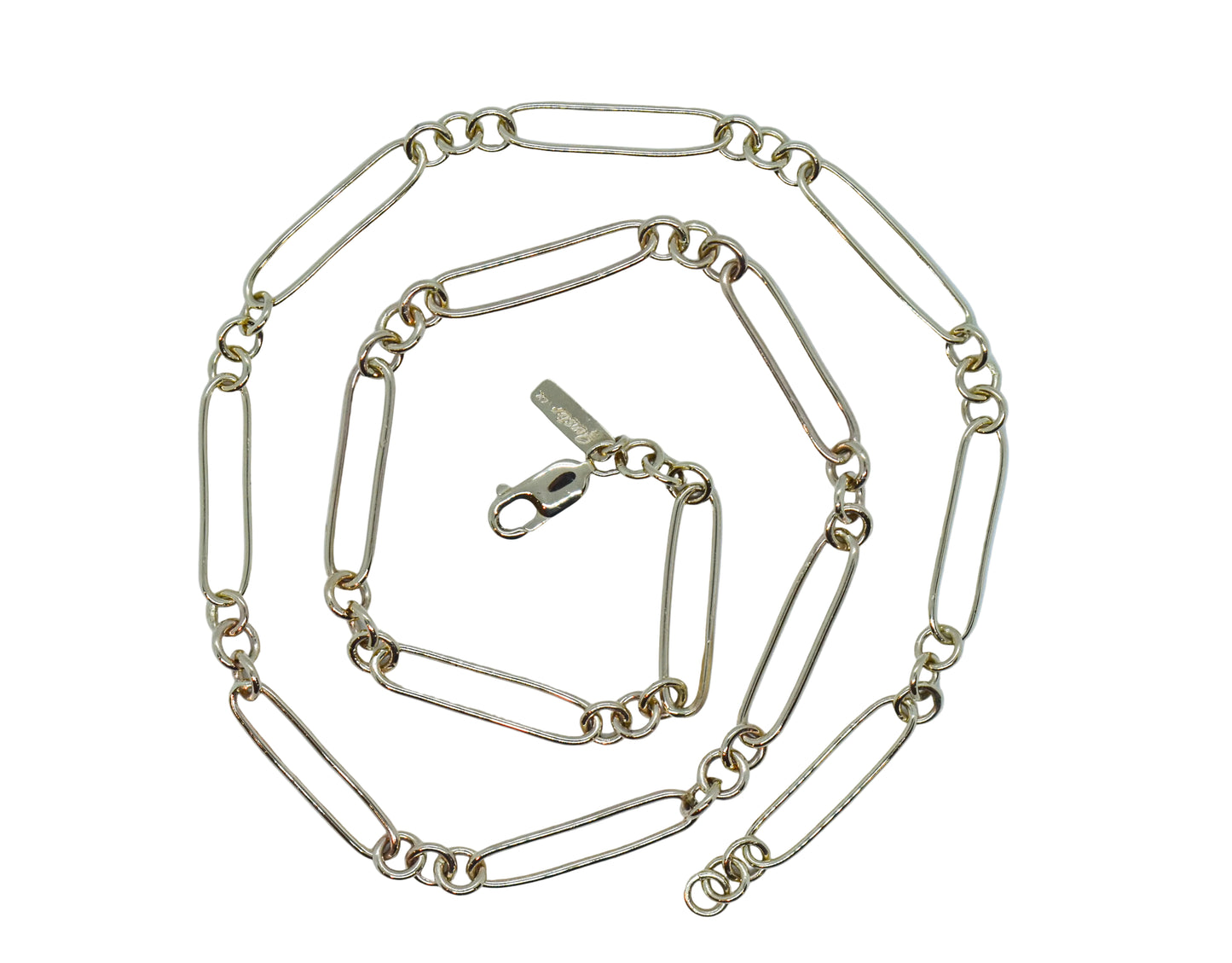 Handmade 14k Yellow Gold Trombone Chain Necklace 20"