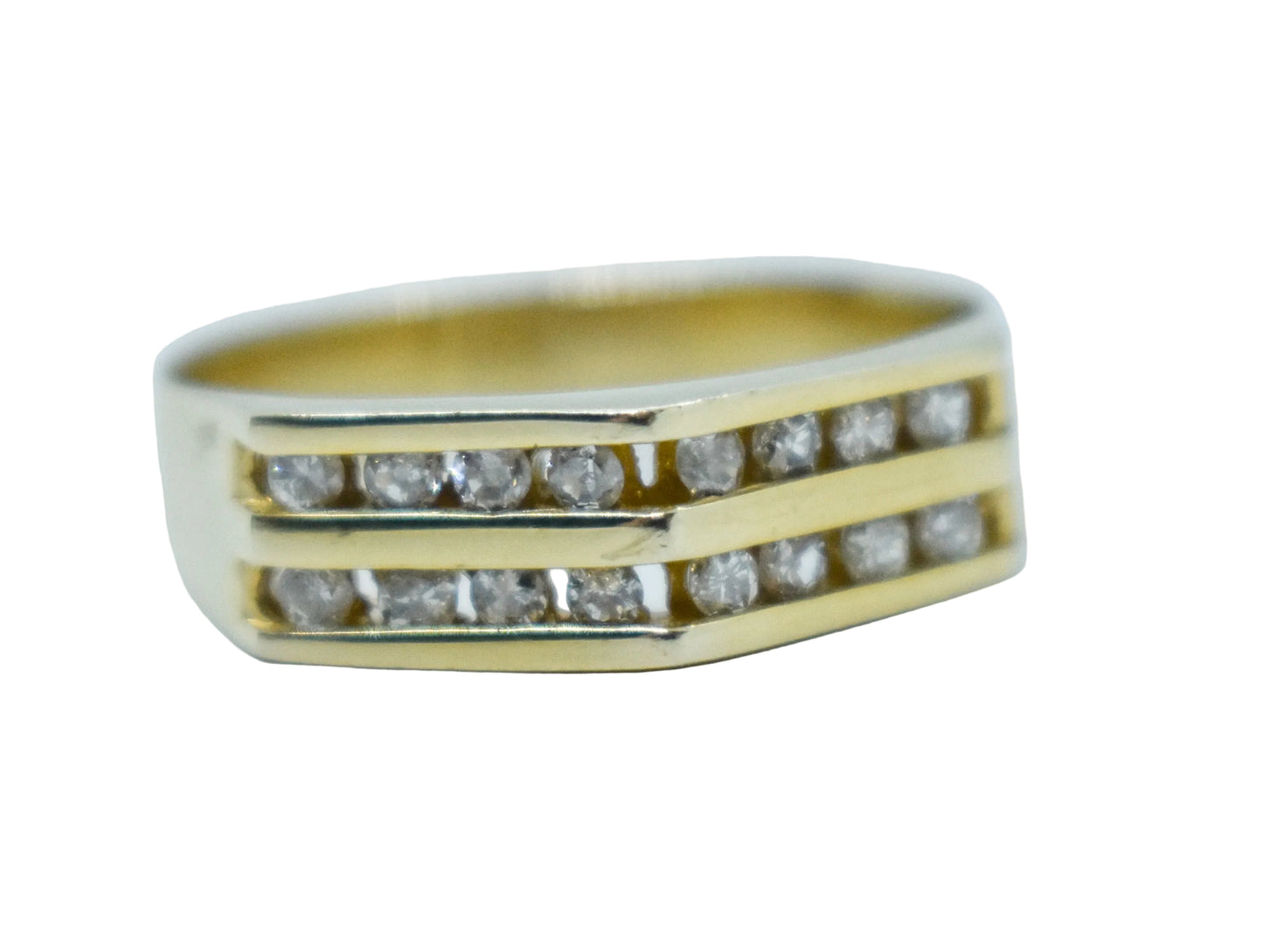 Vintage 14k Yellow Gold Diamond Men’s Band Size 10 1/2