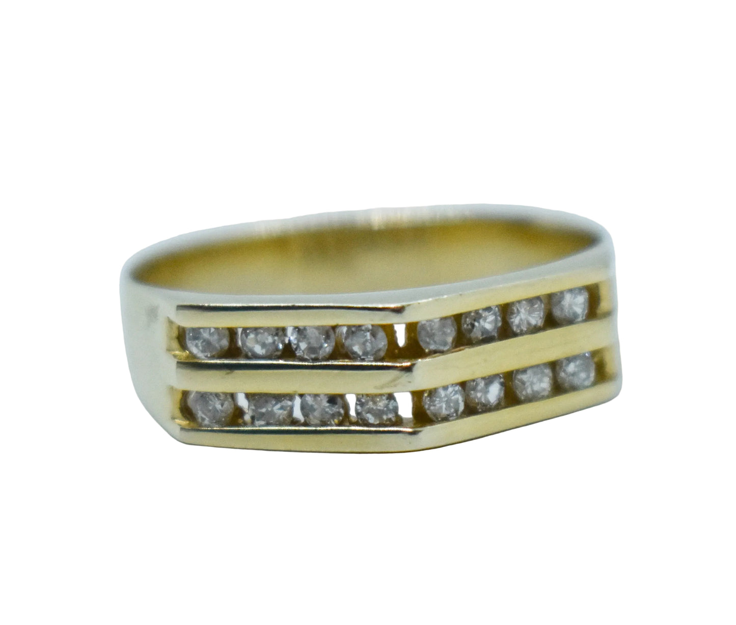 Vintage 14k Yellow Gold Diamond Men’s Band Size 10 1/2