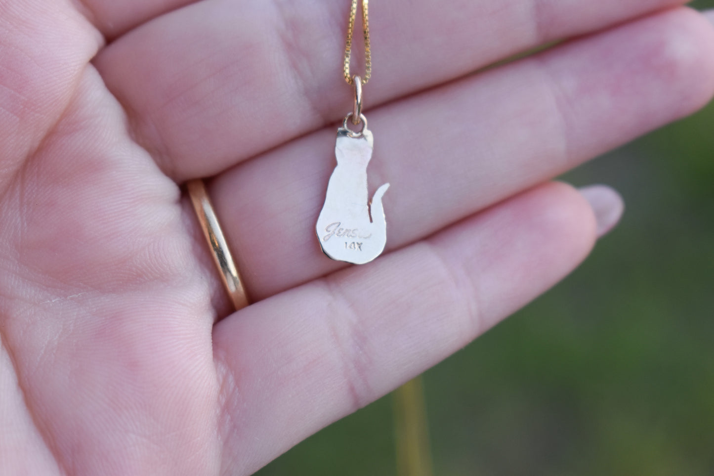 Handmade 14k Yellow Gold Cat Pendant | Milo