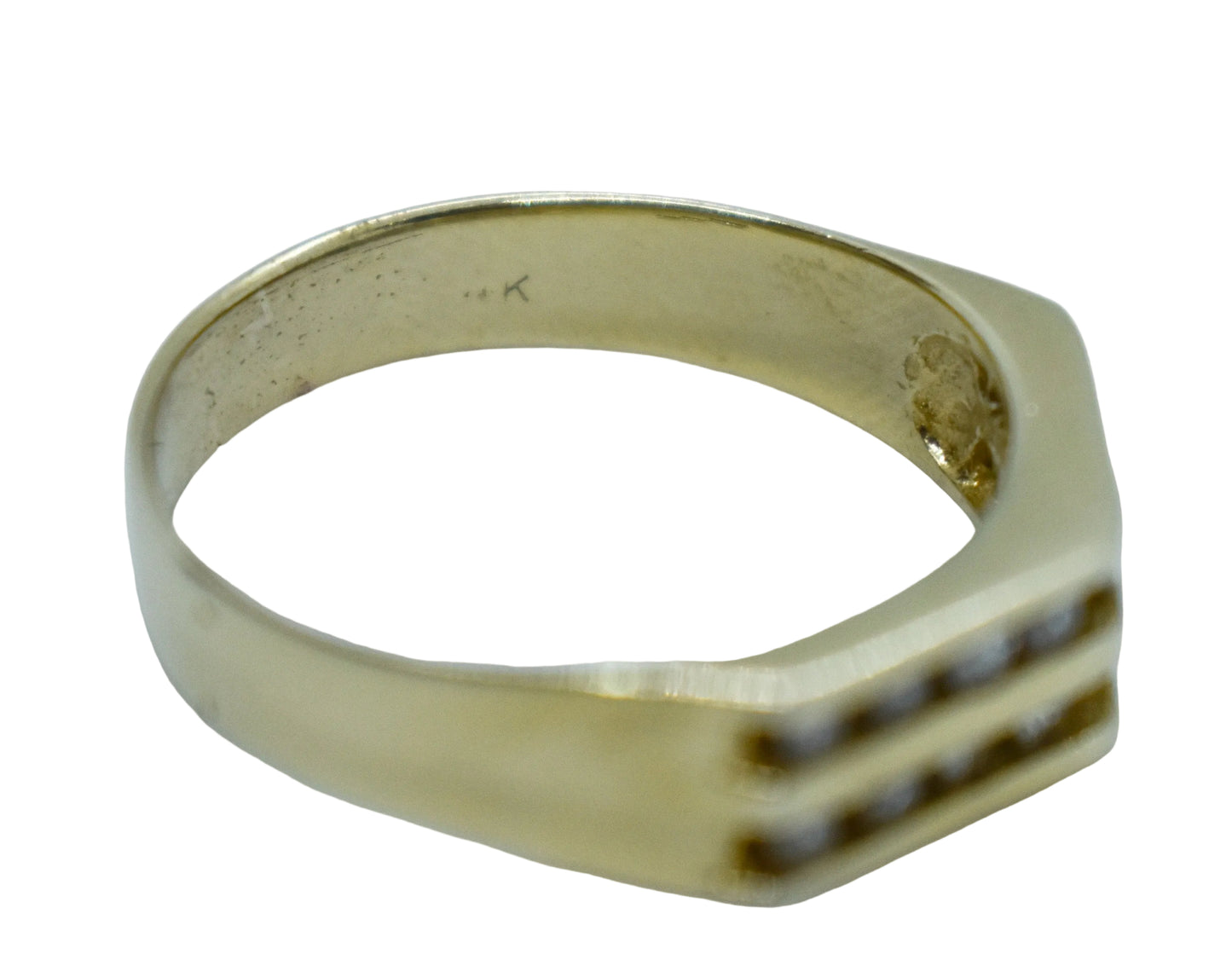 Vintage 14k Yellow Gold Diamond Men’s Band Size 10 1/2