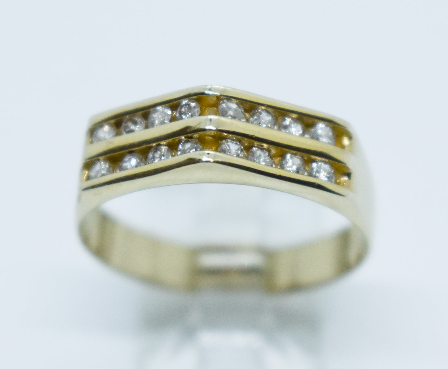 Vintage 14k Yellow Gold Diamond Men’s Band Size 10 1/2