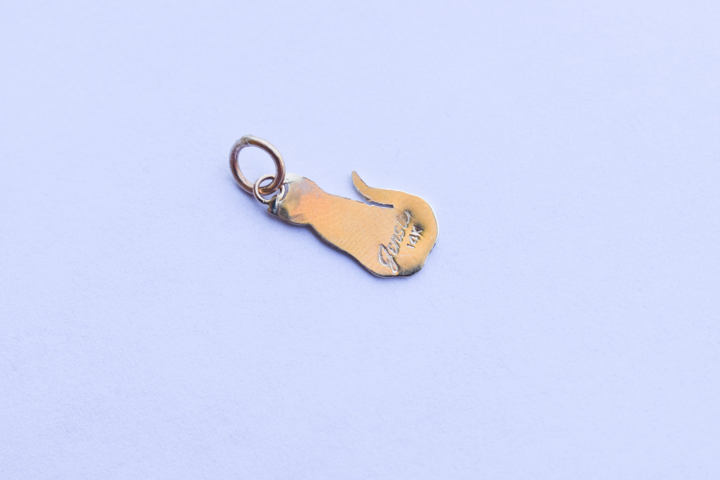 Handmade 14k Yellow Gold Cat Pendant | Milo