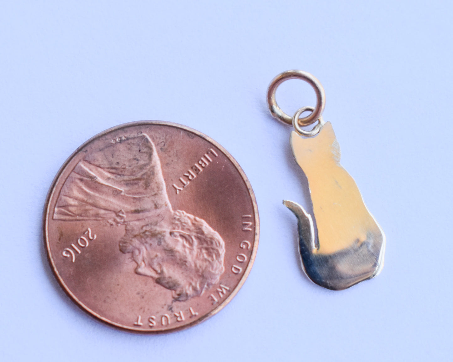 Handmade 14k Yellow Gold Cat Pendant | Milo