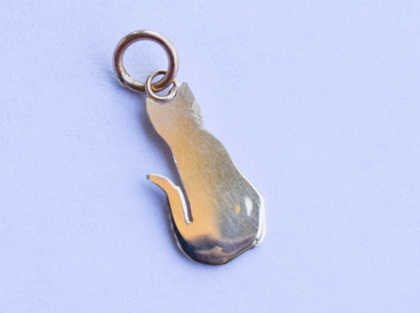 Handmade 14k Yellow Gold Cat Pendant | Milo