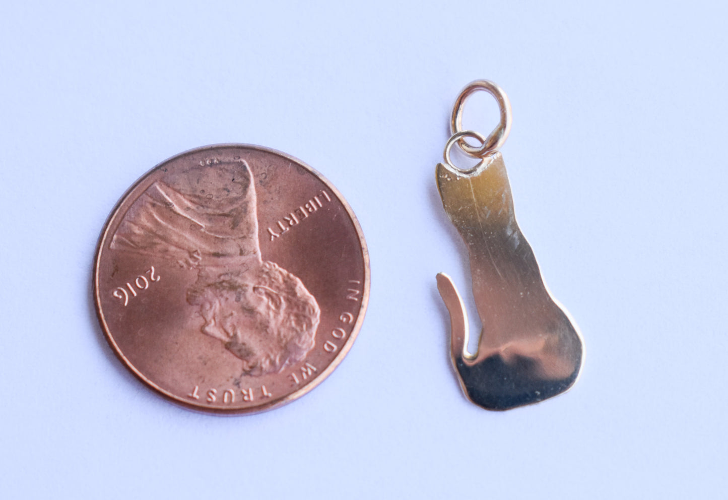 Handmade 14k Yellow Gold Cat Pendant | Roy