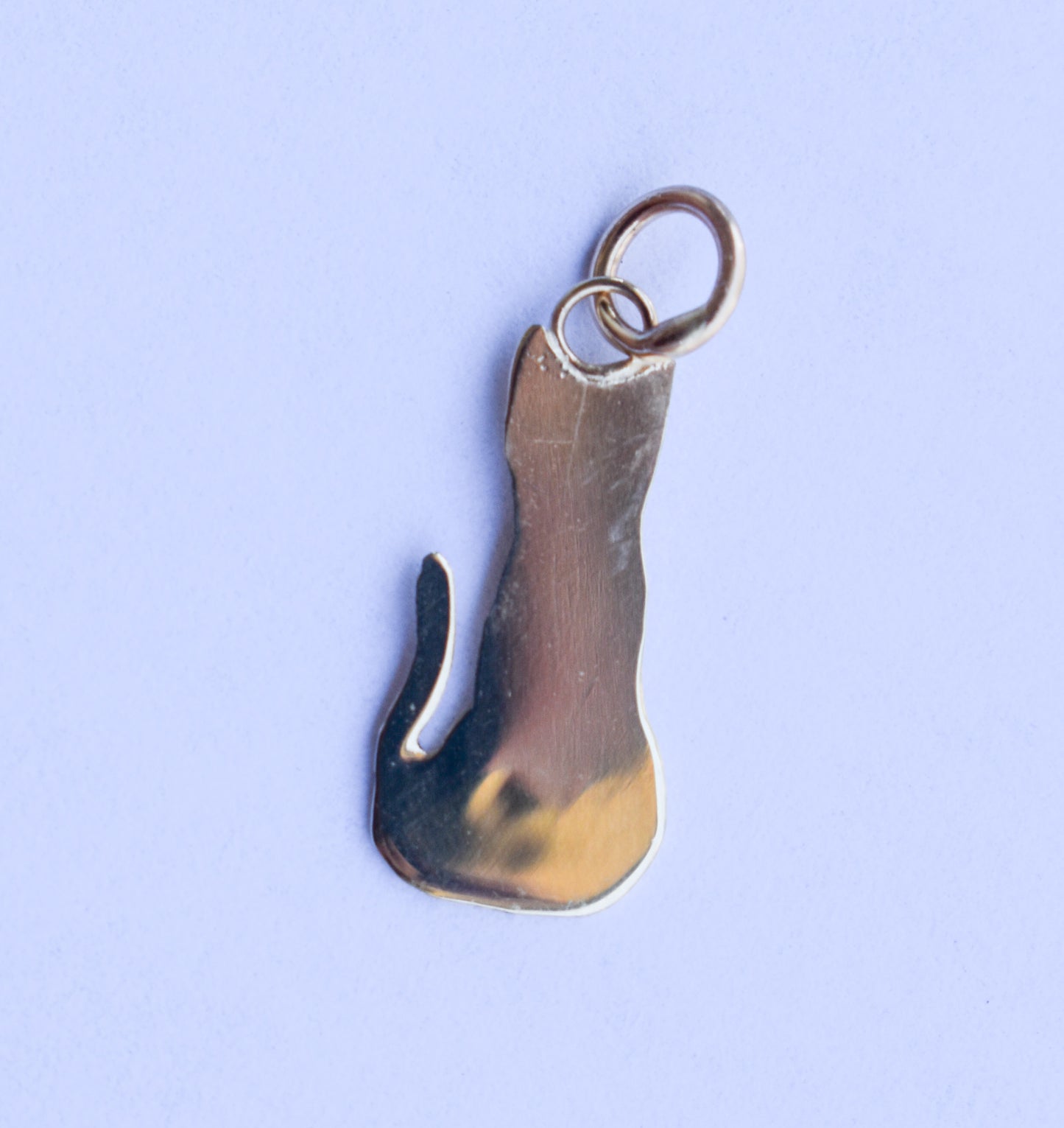 Handmade 14k Yellow Gold Cat Pendant | Roy