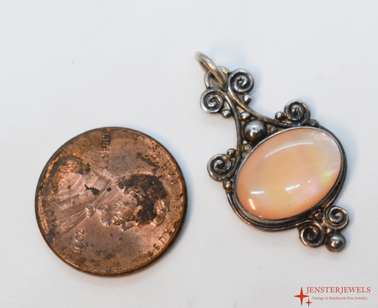 Vintage Sajen Sterling Silver & Pearl Chandelier Pendant
