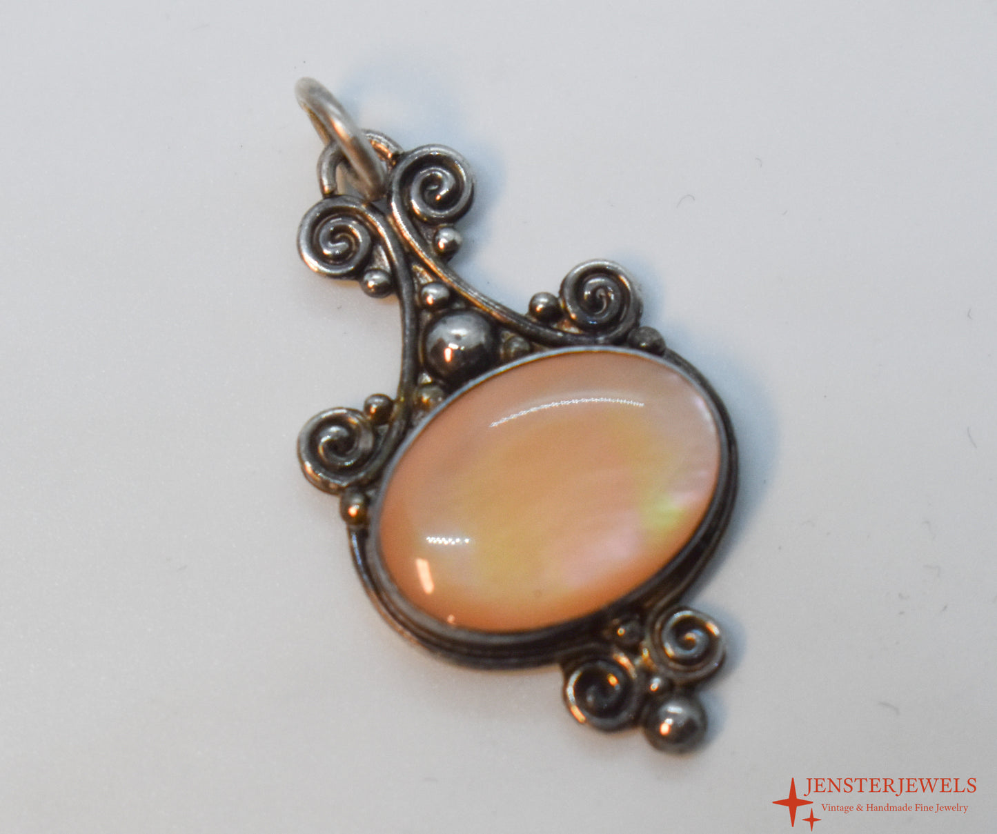 Vintage Sajen Sterling Silver & Pearl Chandelier Pendant