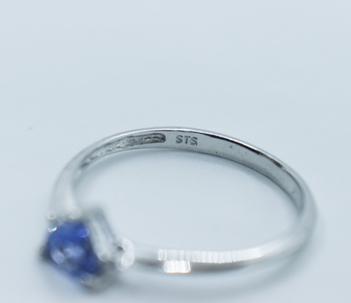 Vintage Platinum Trillion Tanzanite & Diamond Ring Size 7