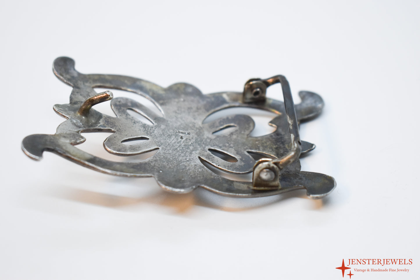 Vintage Native American Navajo Sterling Silver Turquoise Belt Buckle