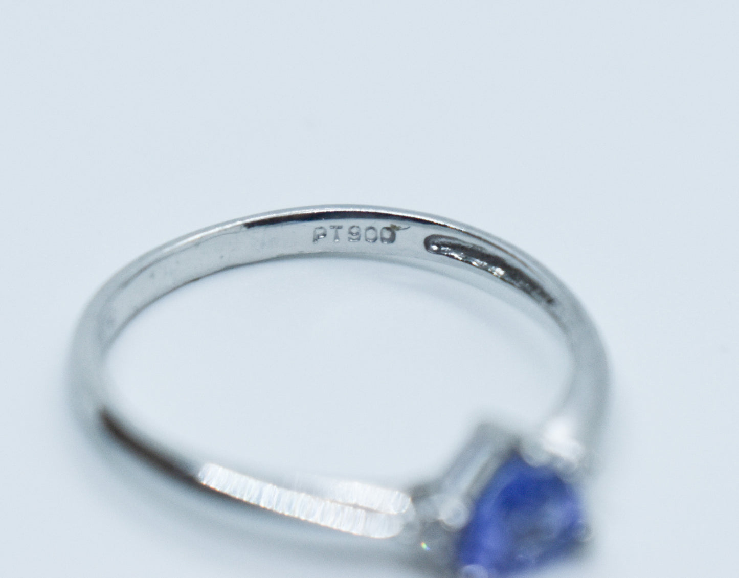 Vintage Platinum Trillion Tanzanite & Diamond Ring Size 7