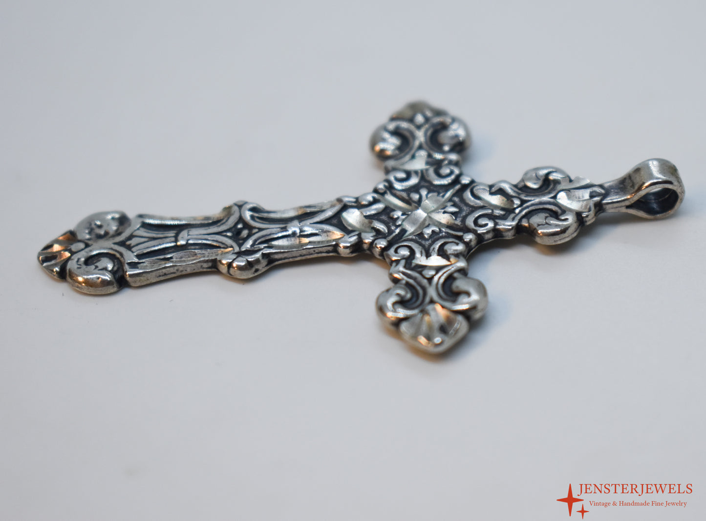 Vintage Sterling Silver Filigree Cross Pendant