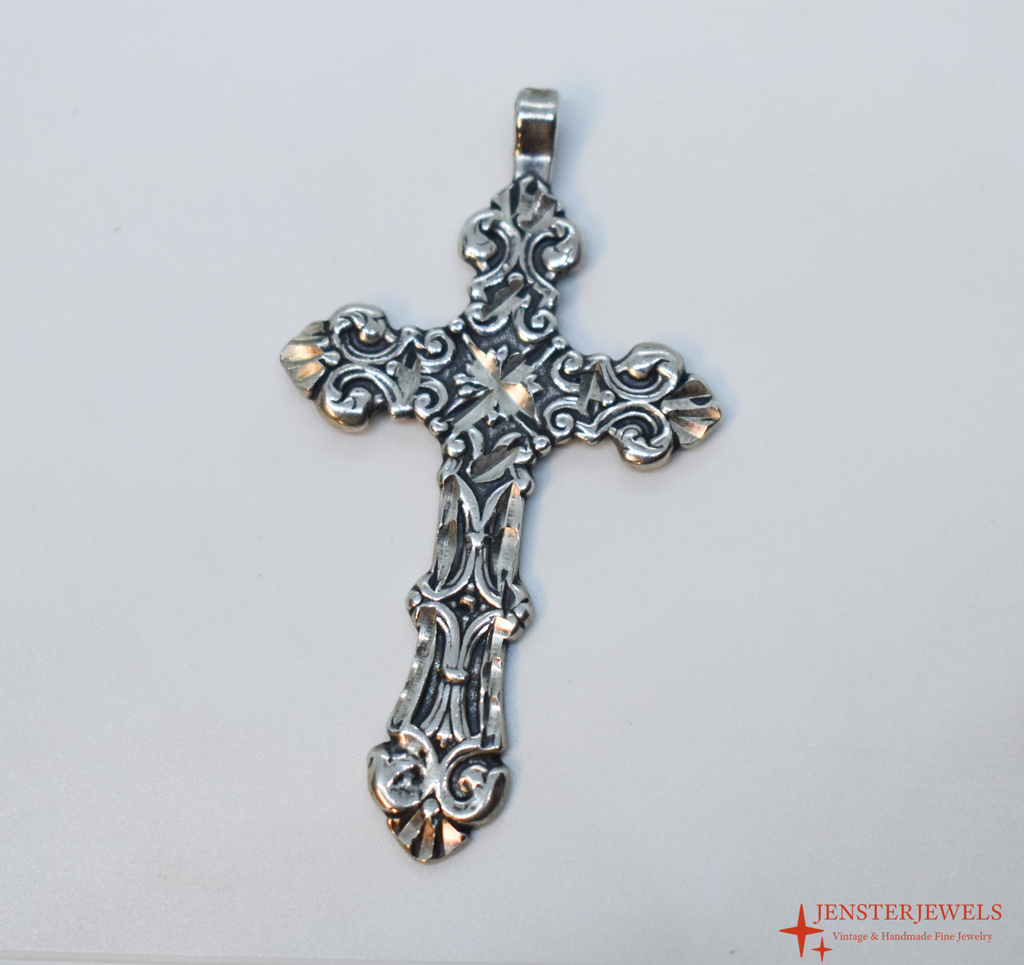 Vintage Sterling Silver Filigree Cross Pendant