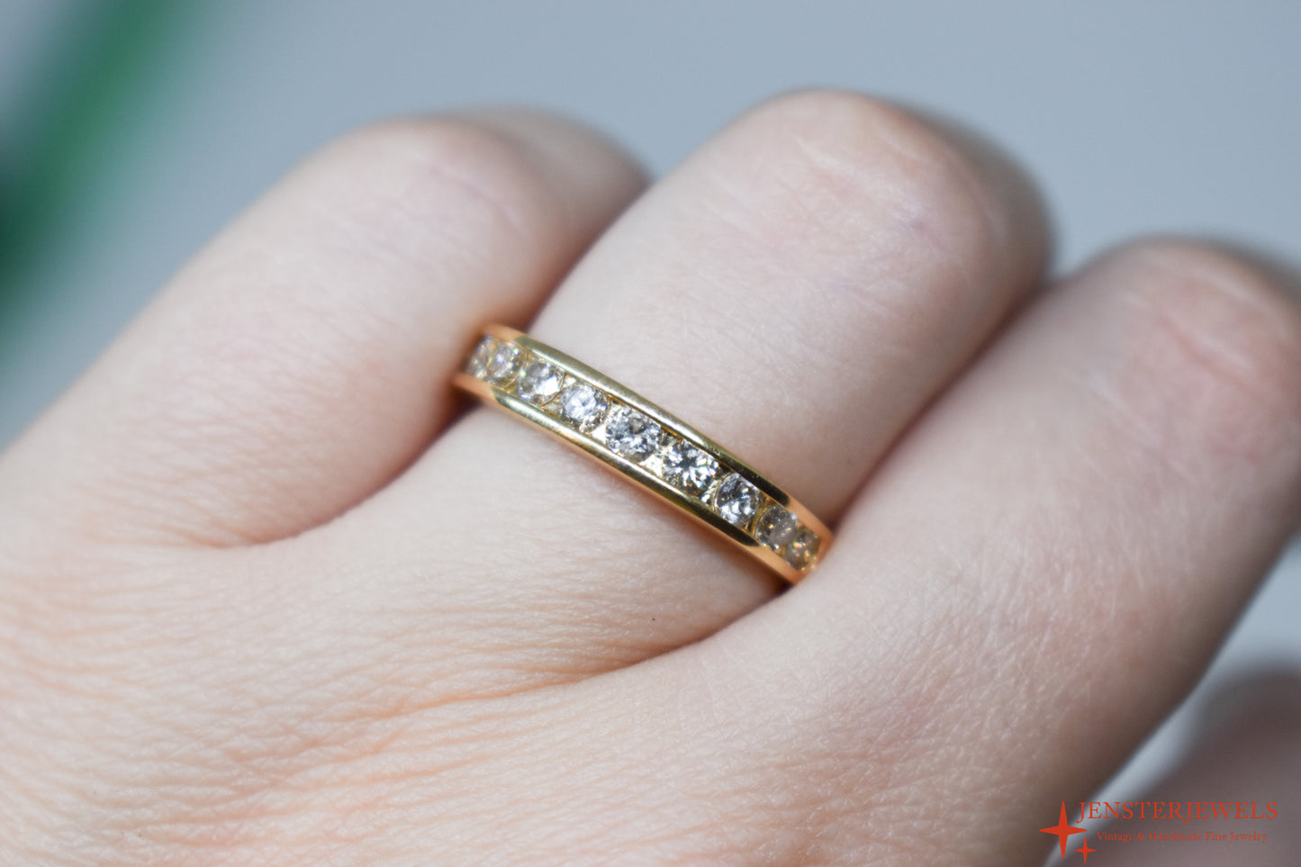 Vintage 14k Yellow Gold Diamond Band – SDI Size 7 1/4