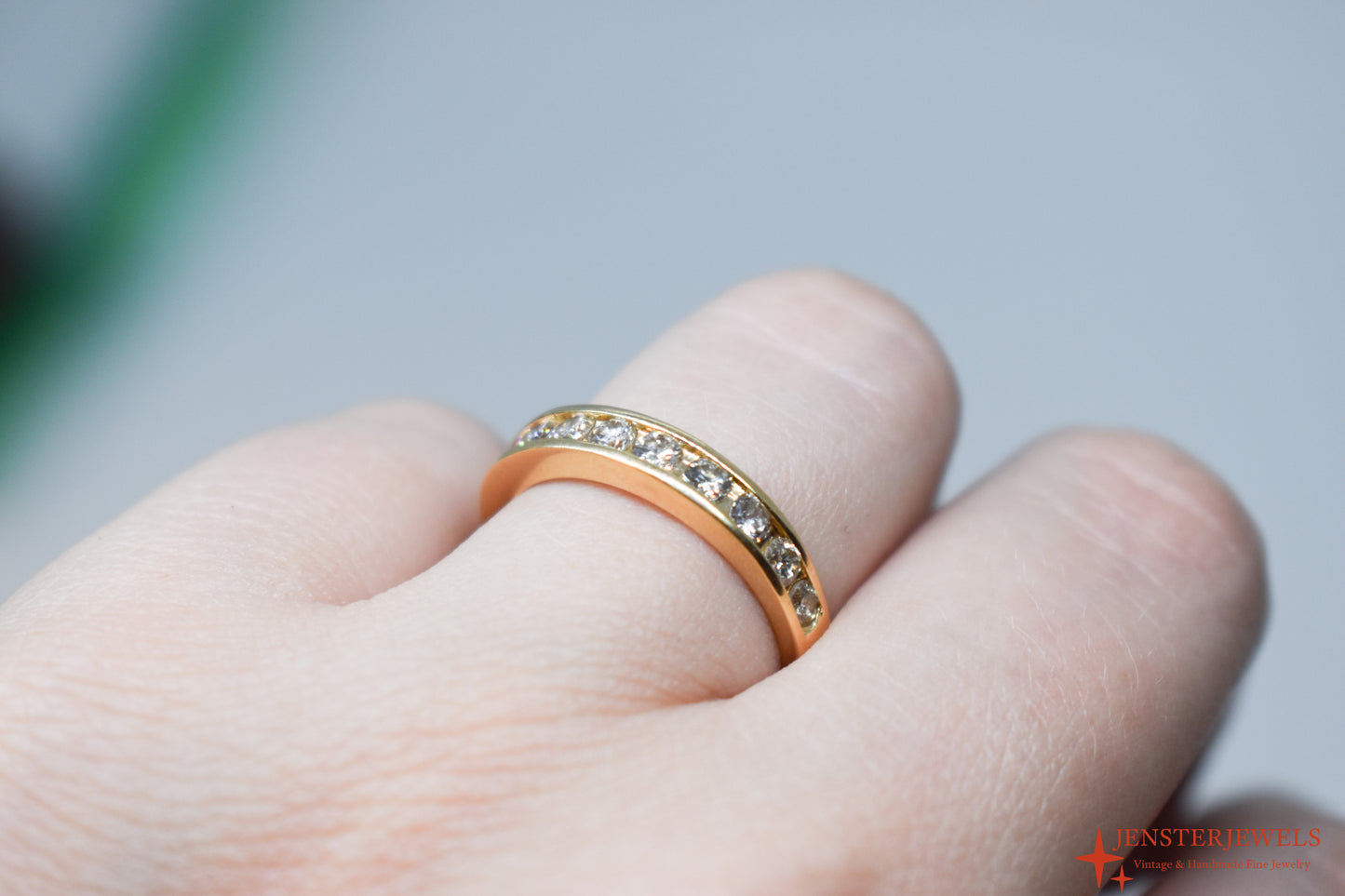 Vintage 14k Yellow Gold Diamond Band – SDI Size 7 1/4