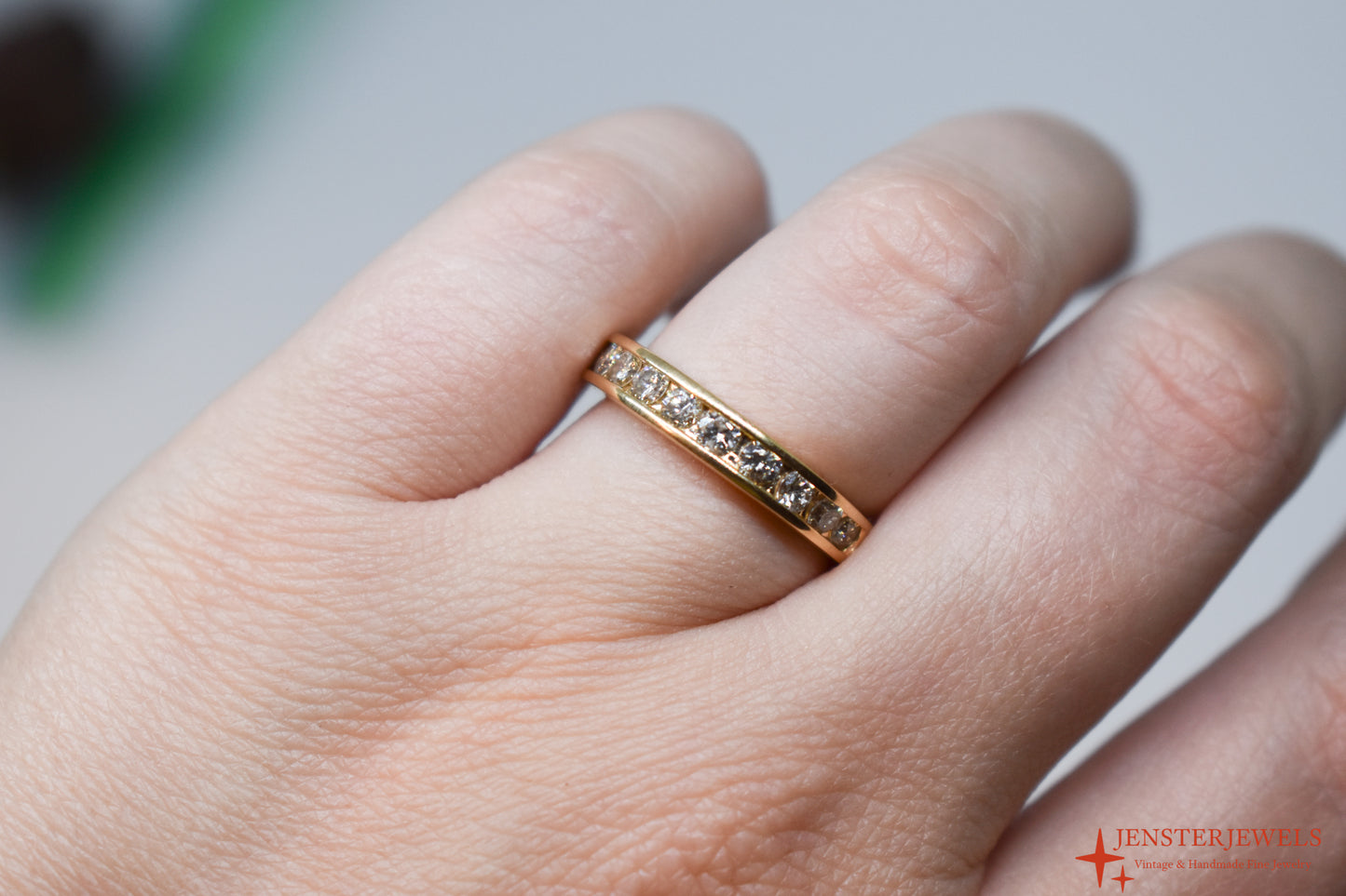 Vintage 14k Yellow Gold Diamond Band – SDI Size 7 1/4