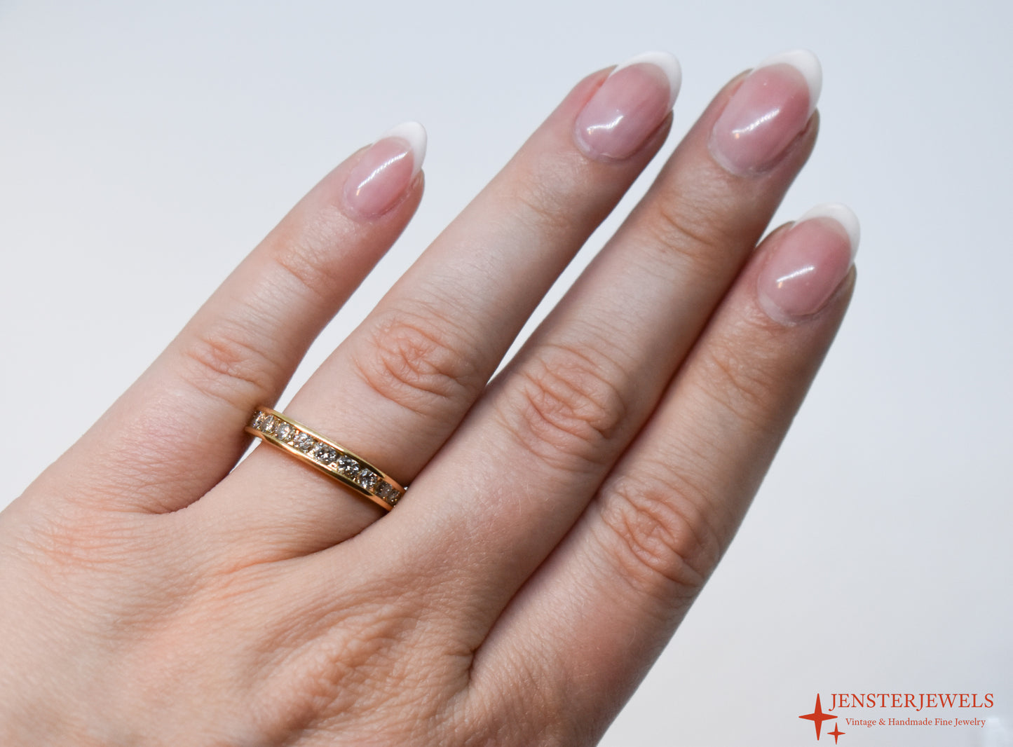 Vintage 14k Yellow Gold Diamond Band – SDI Size 7 1/4