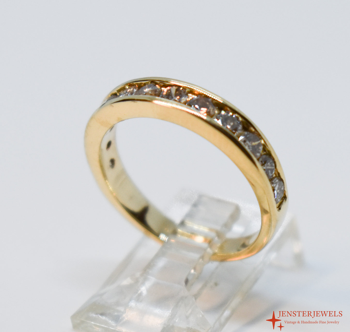 Vintage 14k Yellow Gold Diamond Band – SDI Size 7 1/4