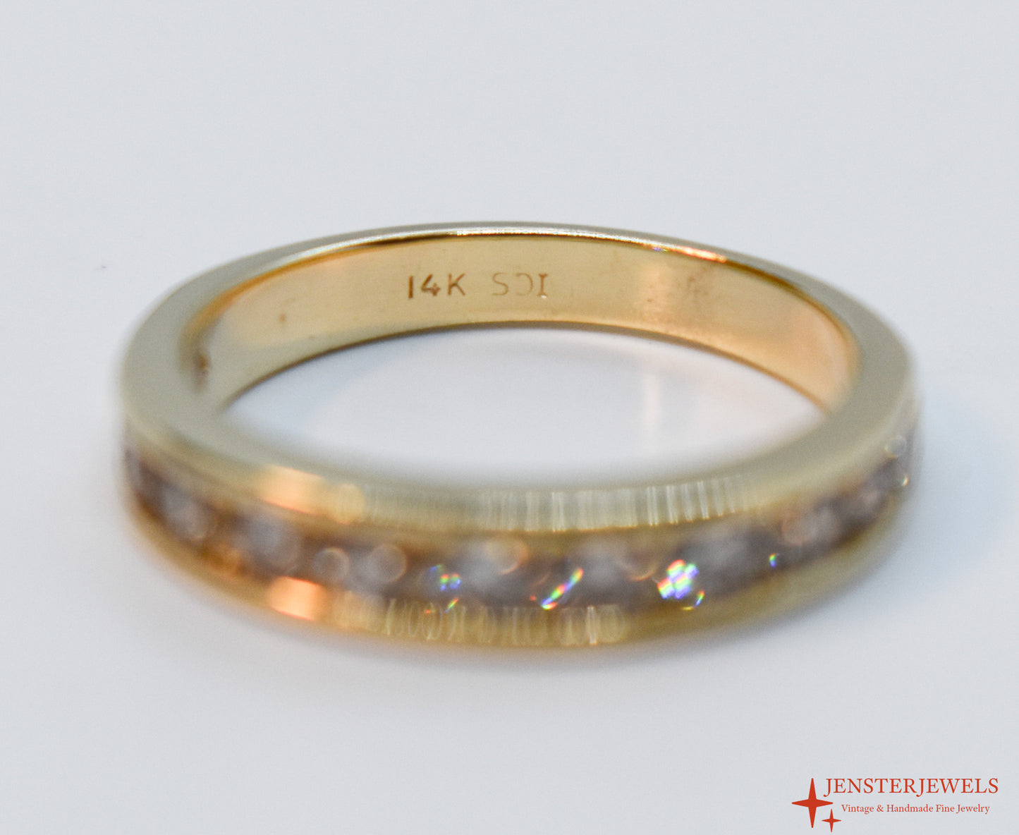 Vintage 14k Yellow Gold Diamond Band – SDI Size 7 1/4