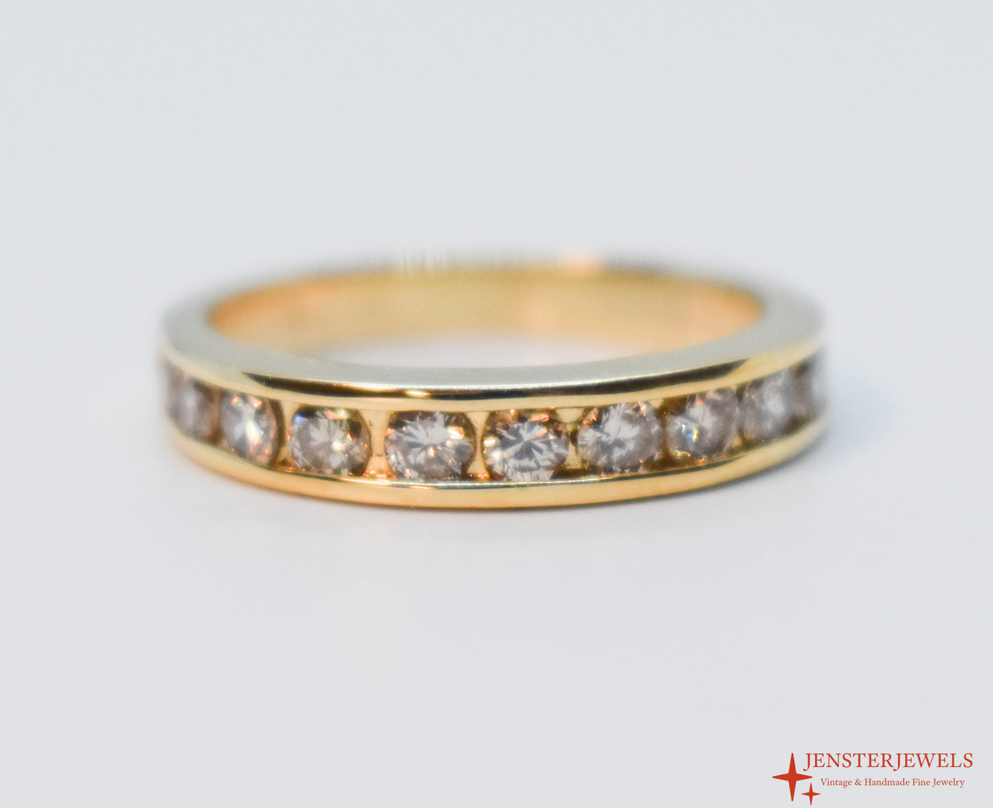 Vintage 14k Yellow Gold Diamond Band – SDI Size 7 1/4