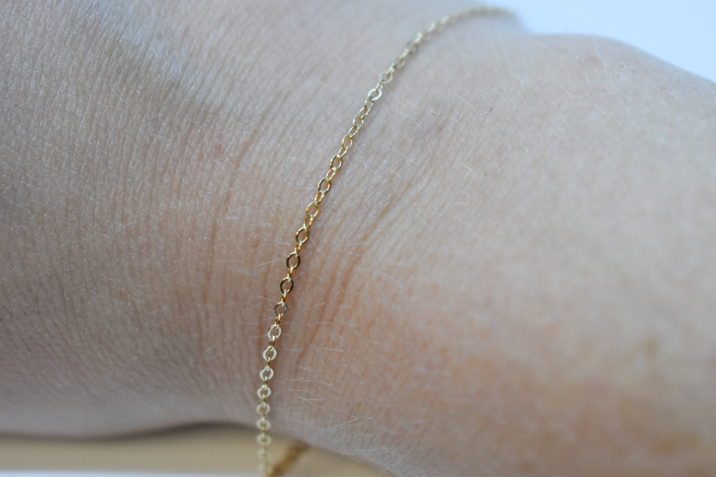 Vintage 14k Yellow Gold Dainty Rolo Link Bracelet 7"