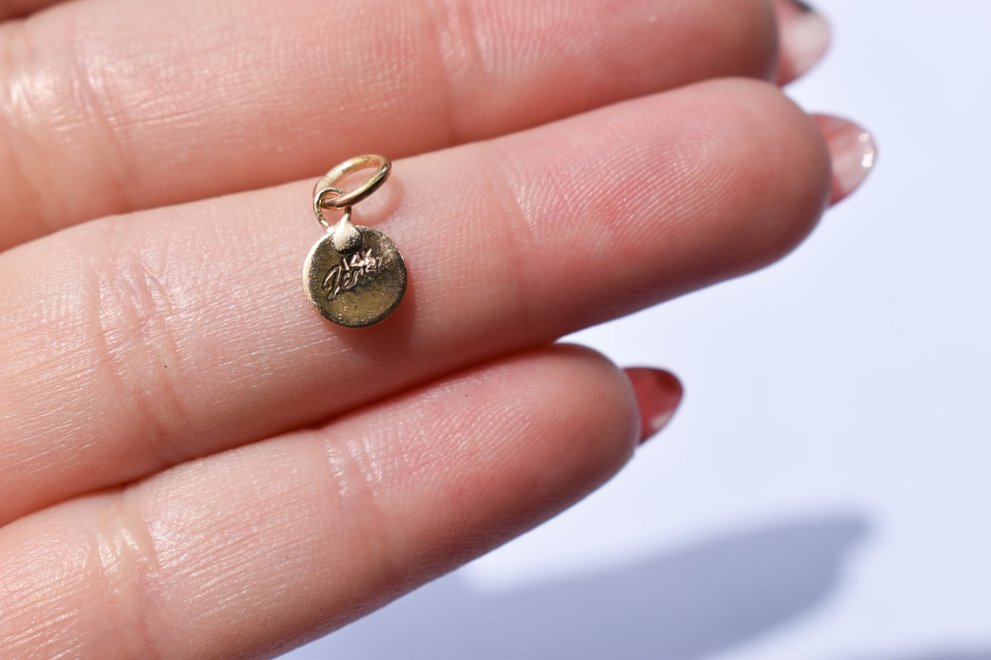 Handmade Solid 14k Yellow Gold Micro Circle Charm – JensterJewels