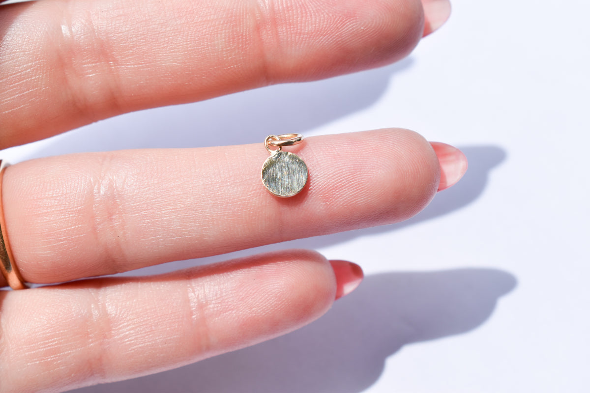 Handmade Solid 14k Yellow Gold Micro Circle Charm – JensterJewels