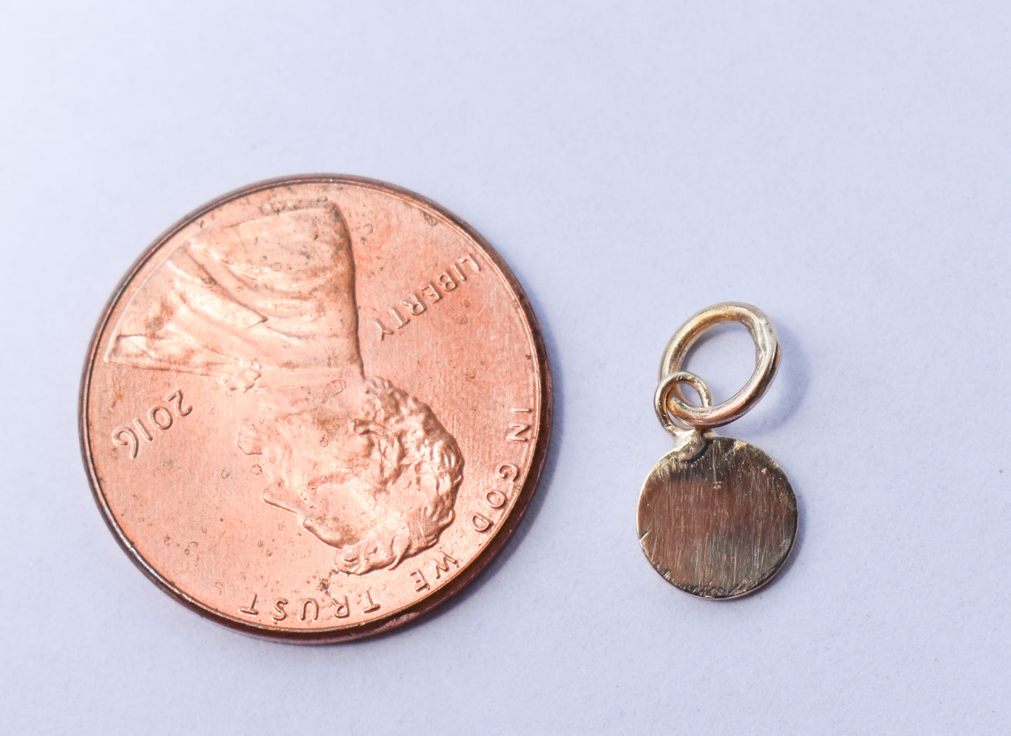 Handmade Solid 14k Yellow Gold Micro Circle Charm – JensterJewels