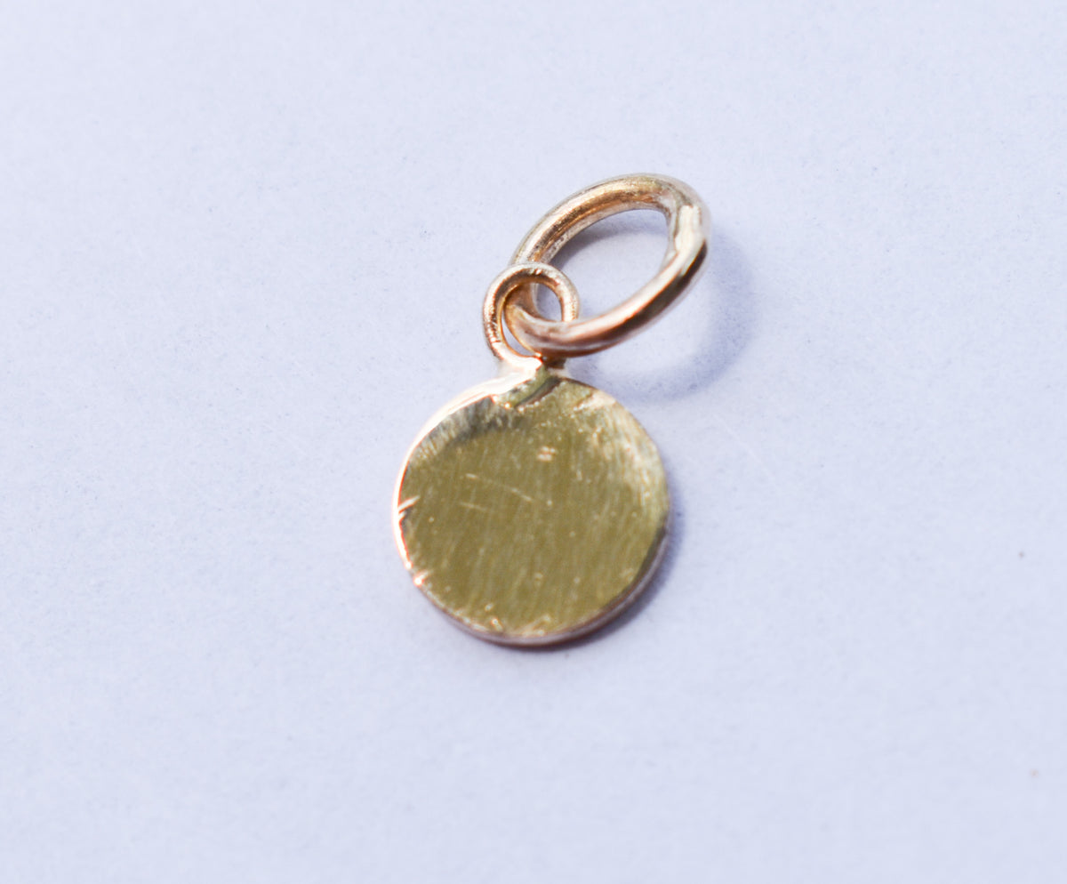 Handmade Solid 14k Yellow Gold Micro Circle Charm – JensterJewels