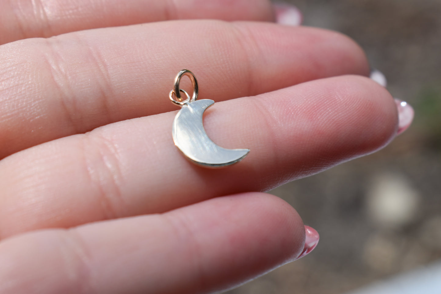 Handmade 14k Yellow Gold Crescent Moon Pendant – JensterJewels