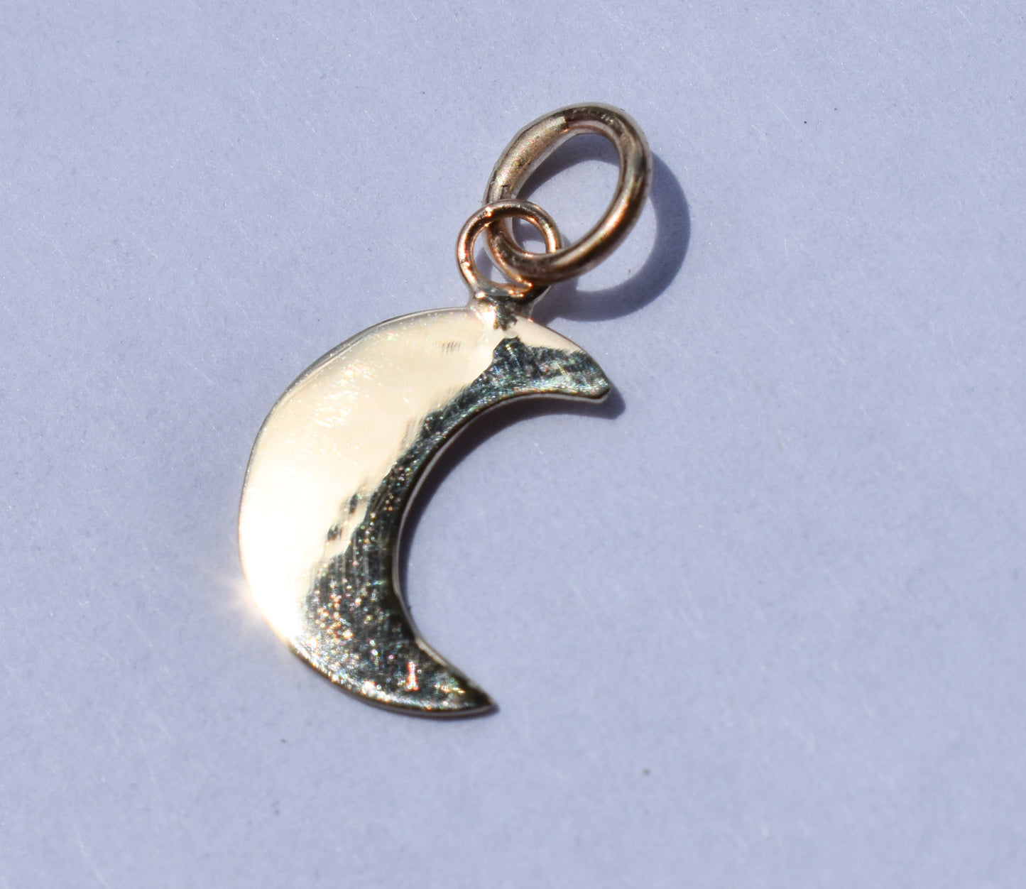 Handmade 14k Yellow Gold Crescent Moon Pendant – JensterJewels