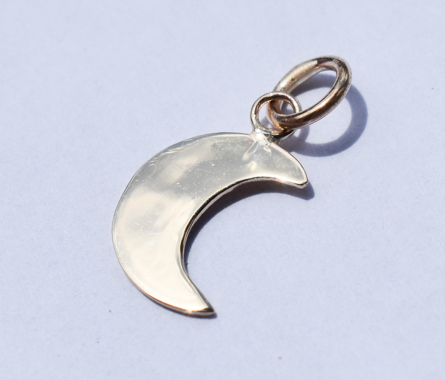 Handmade 14k Yellow Gold Crescent Moon Pendant – JensterJewels